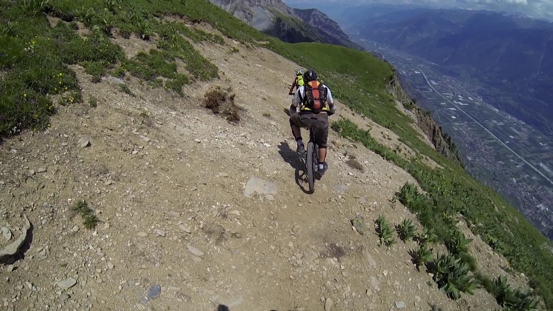 Première partie de la descente depuis le Portail, et un flanc de coteau, un !
